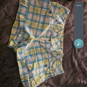 Plaid Green and Blue Shorts